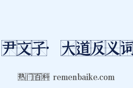 尹文子·大道反义词是什么意思的图片